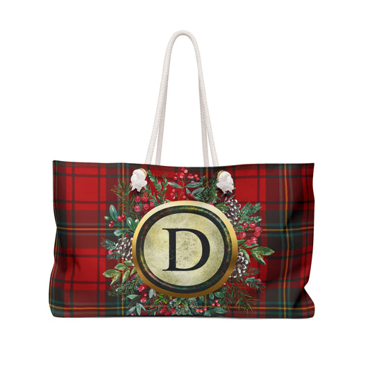 Christmas Initial "D" Weekender Bag