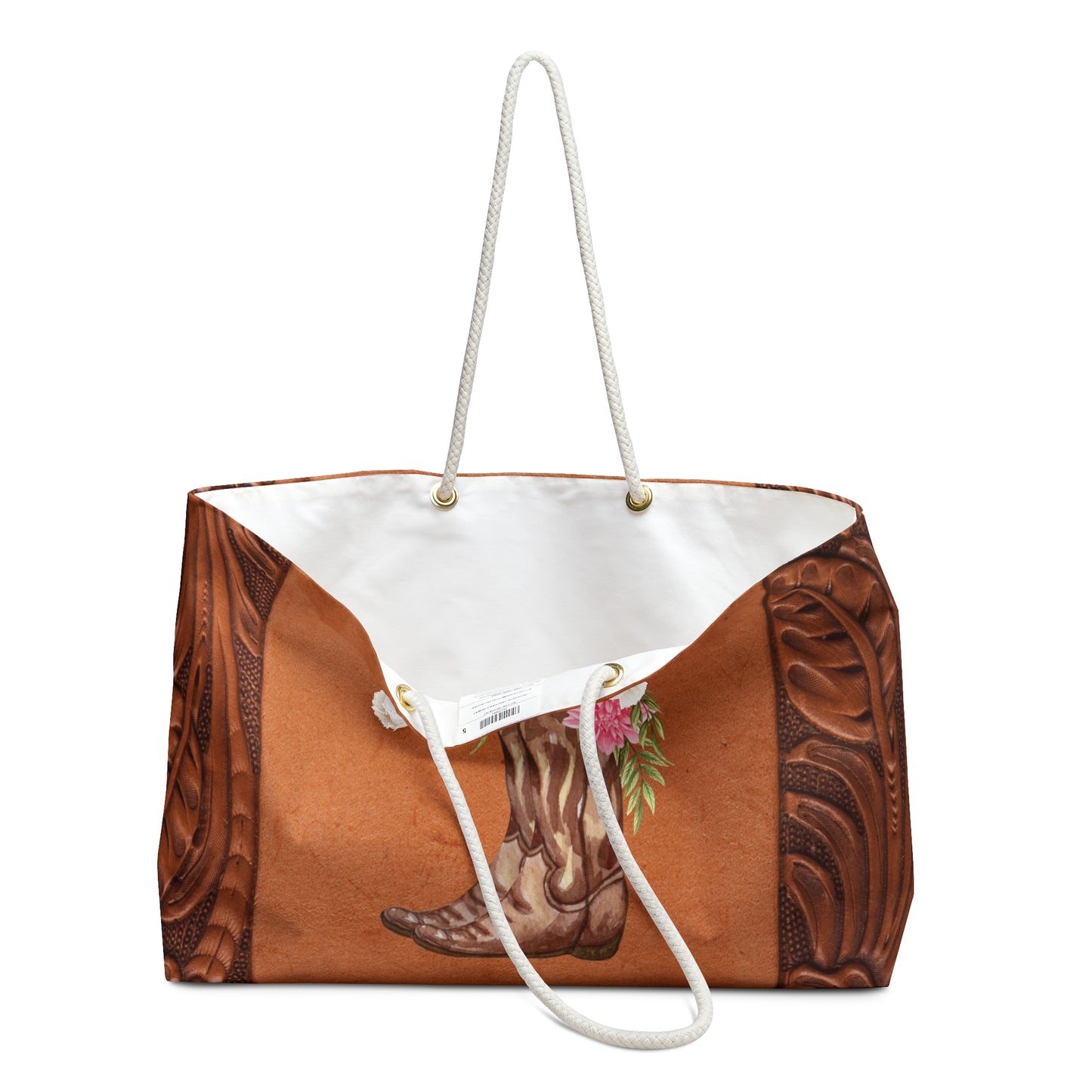 Western Boots & Flowers Weekender Bag