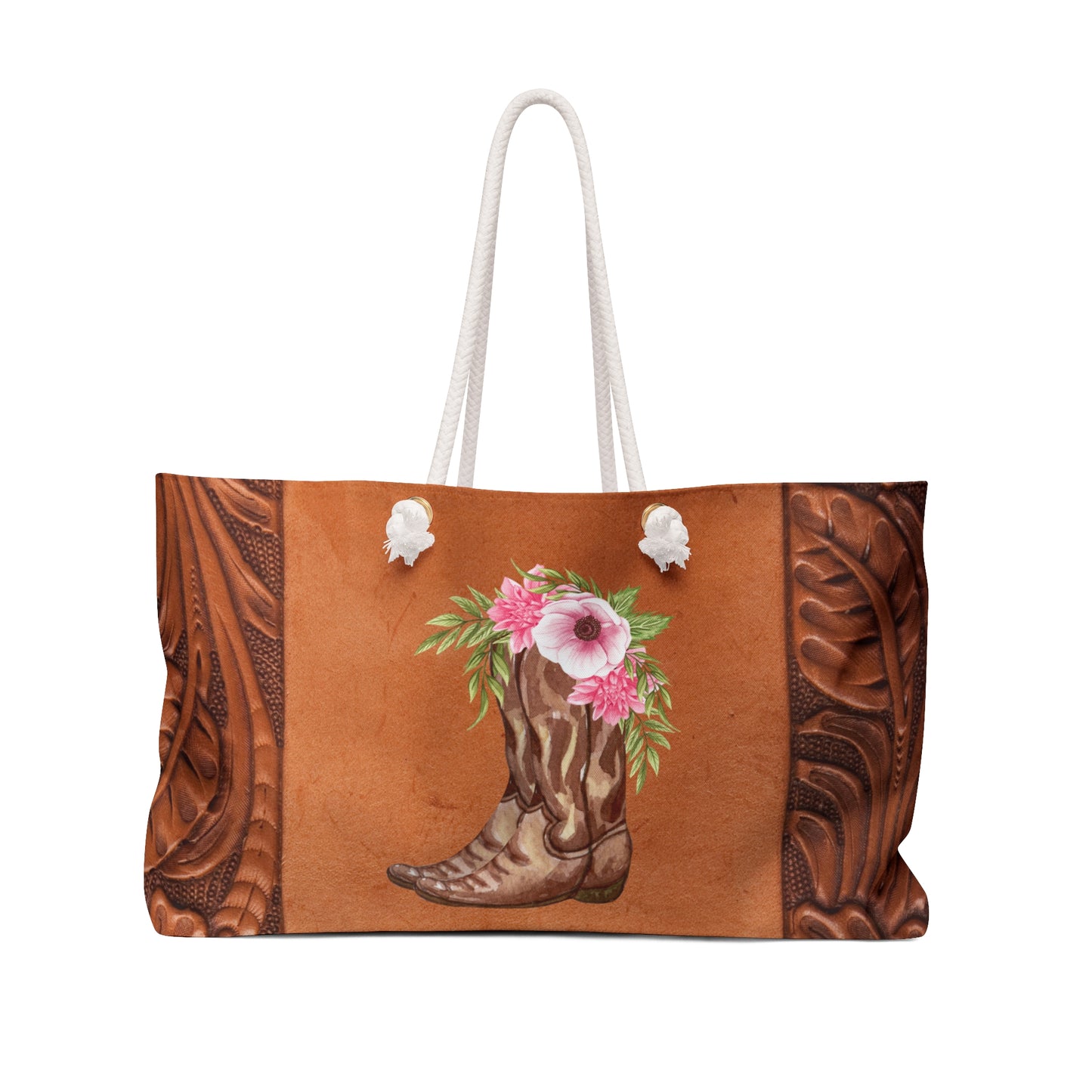 Western Boots & Flowers Weekender Bag